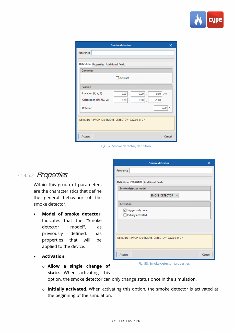 Pagina 66-CYPEFIRE FDS - Manual de utilizare CYPE Instructiuni montaj, utilizare Engleza inning of the...
