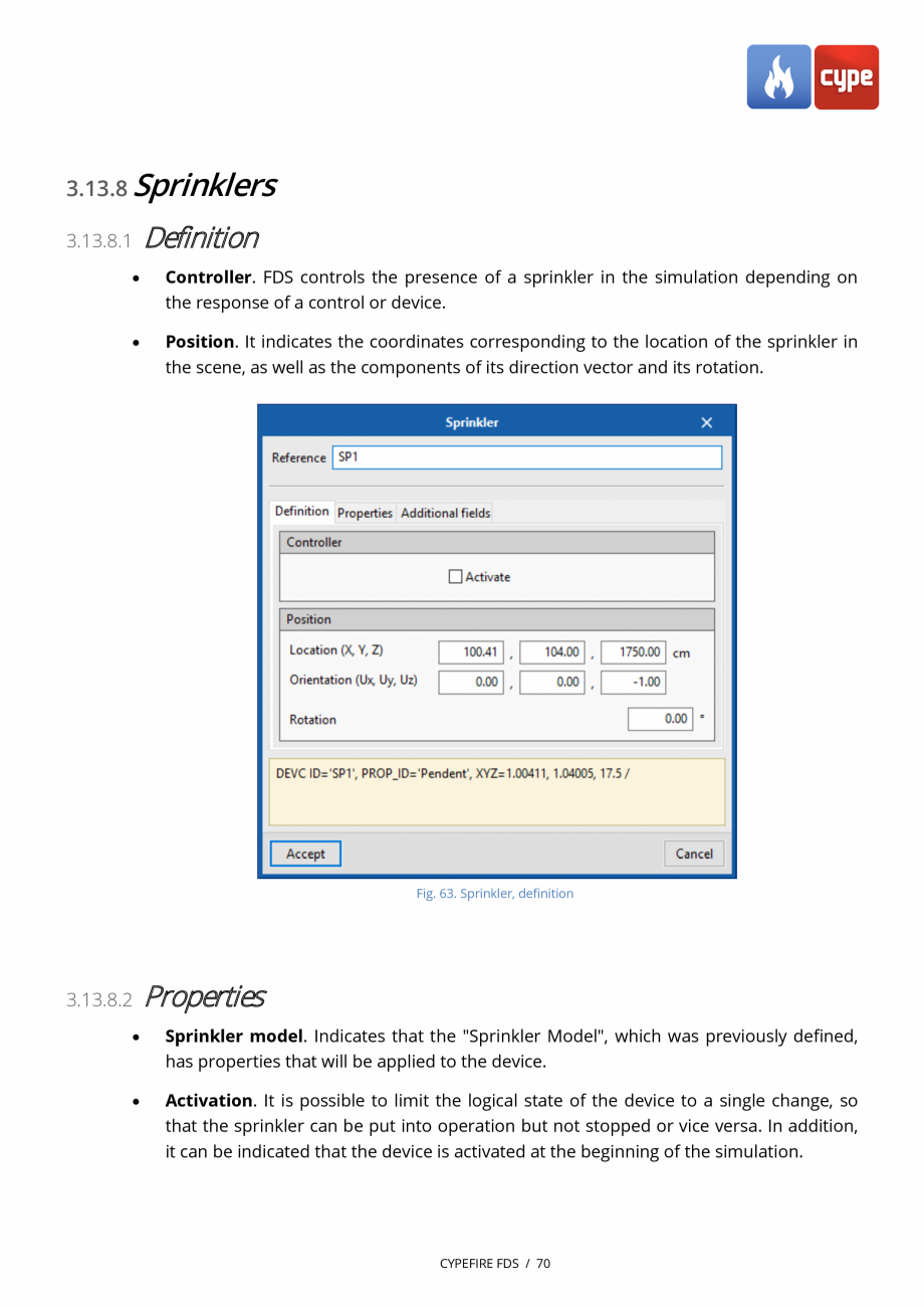 Pagina 70-CYPEFIRE FDS - Manual de utilizare CYPE Instructiuni montaj, utilizare Engleza  as well as the...