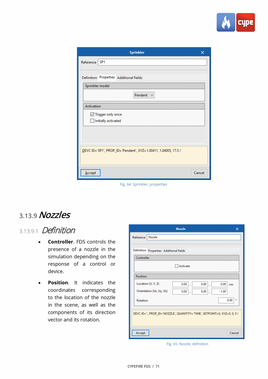 Pagina 71-CYPEFIRE FDS - Manual de utilizare CYPE Instructiuni montaj, utilizare Engleza e model. Indicates...