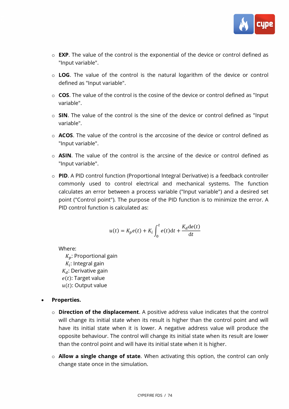 Pagina 74-CYPEFIRE FDS - Manual de utilizare CYPE Instructiuni montaj, utilizare Engleza r control defined as
...