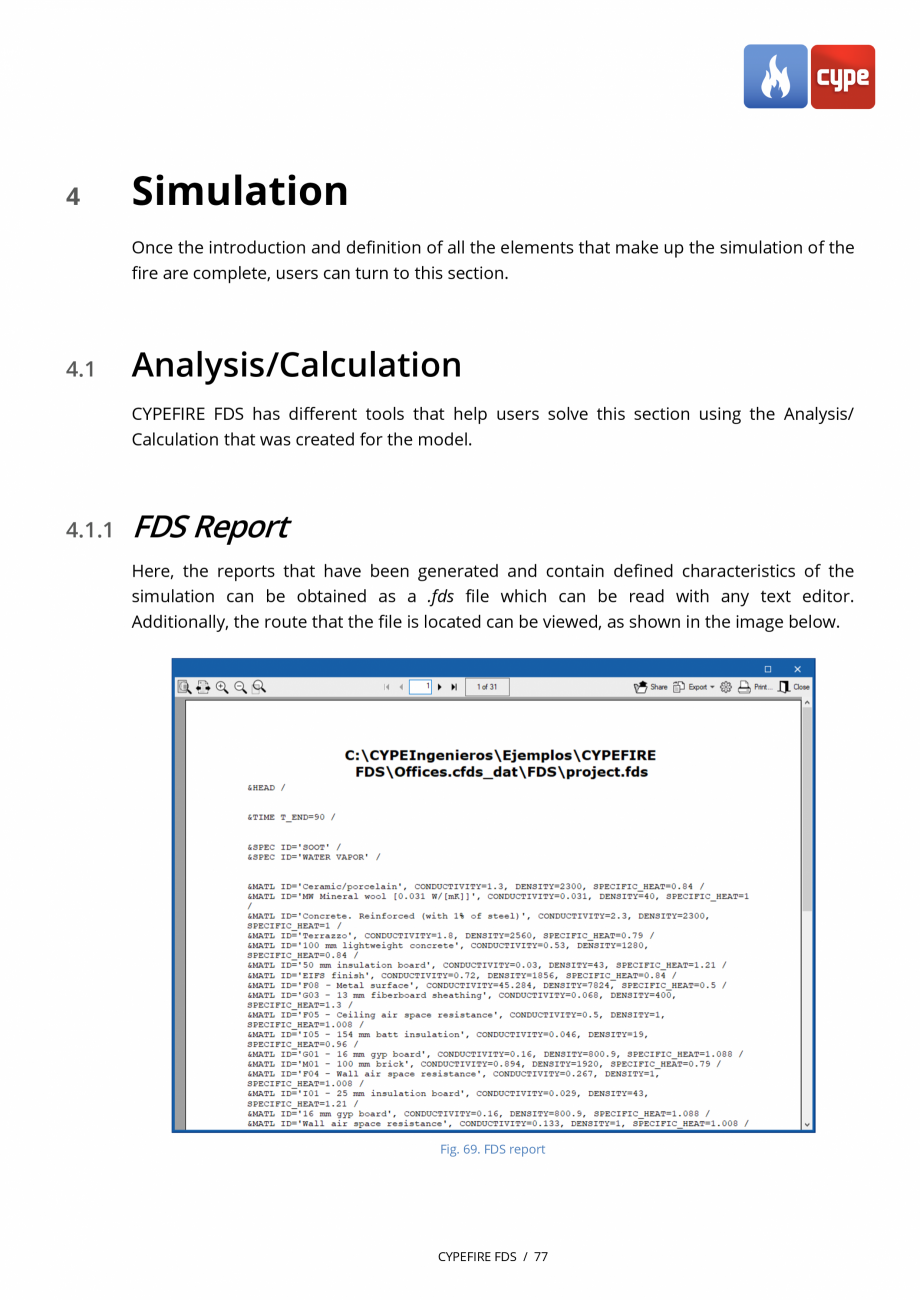 Pagina 77-CYPEFIRE FDS - Manual de utilizare CYPE Instructiuni montaj, utilizare Engleza  the centre of the...