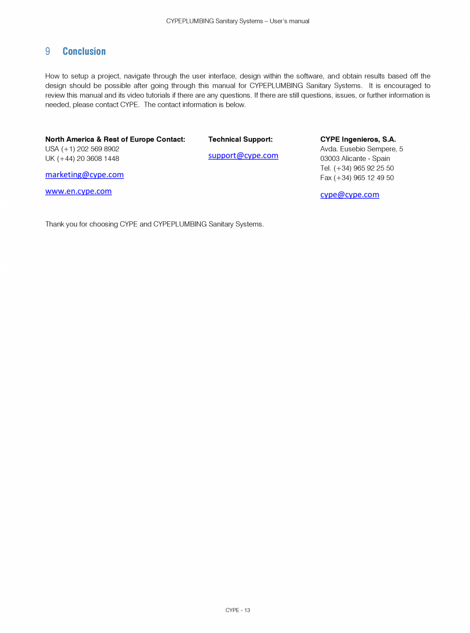 Pagina 13-CYPEPLUMBING Sanitary Systems - Manual de utilizare CYPE Instructiuni montaj, utilizare Engleza...