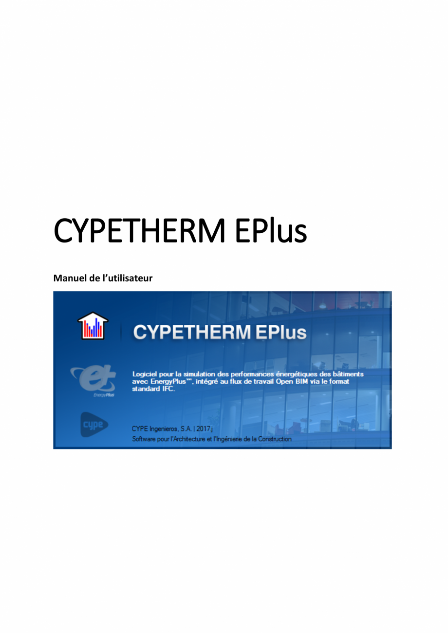 Pagina 1-CYPETHERM EPlus - Manual de utilizare CYPE Instructiuni montaj, utilizare Engleza CYPETHERM EPlus...
