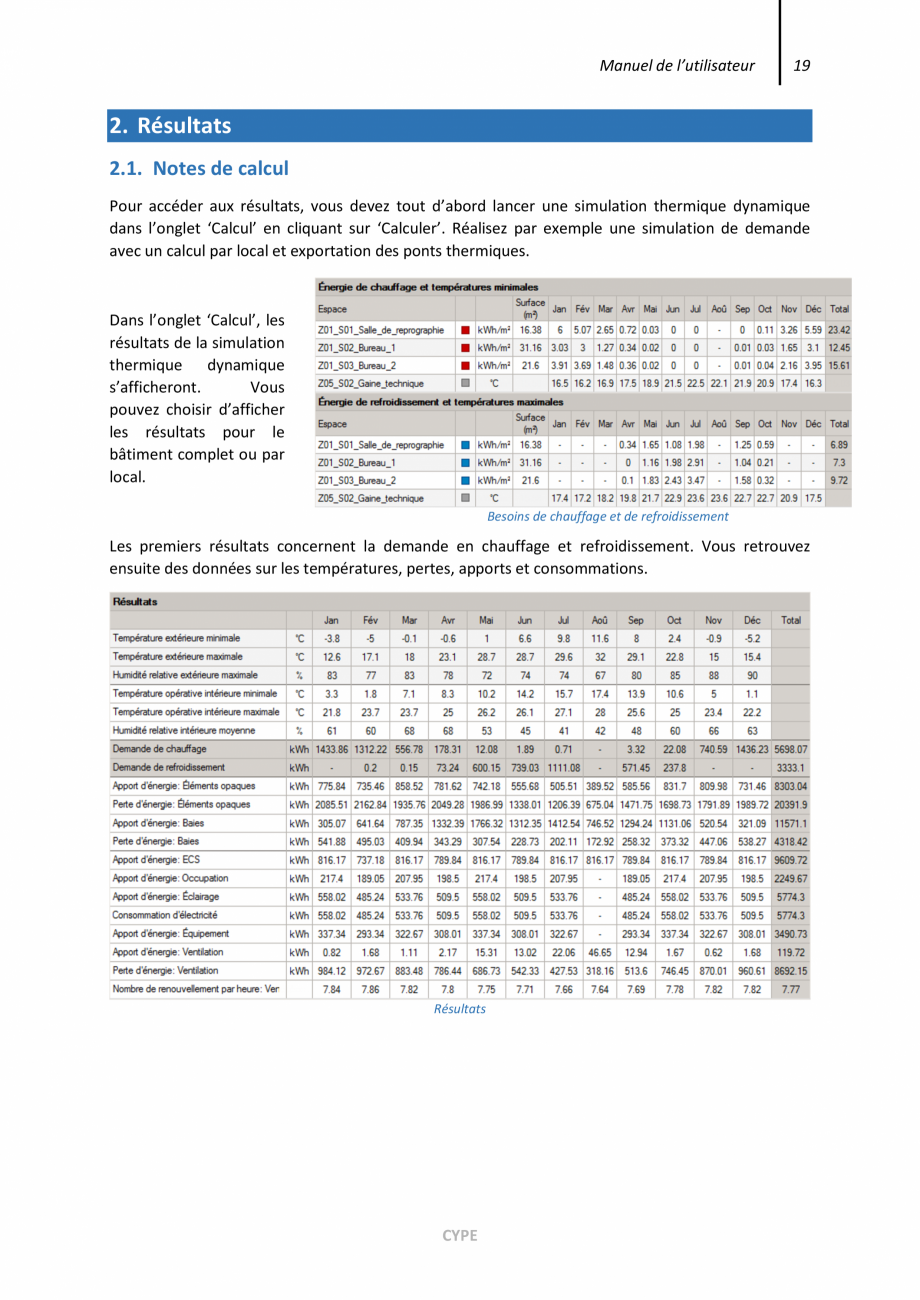 Pagina 19-CYPETHERM EPlus - Manual de utilizare CYPE Instructiuni montaj, utilizare Engleza , les
résultats...