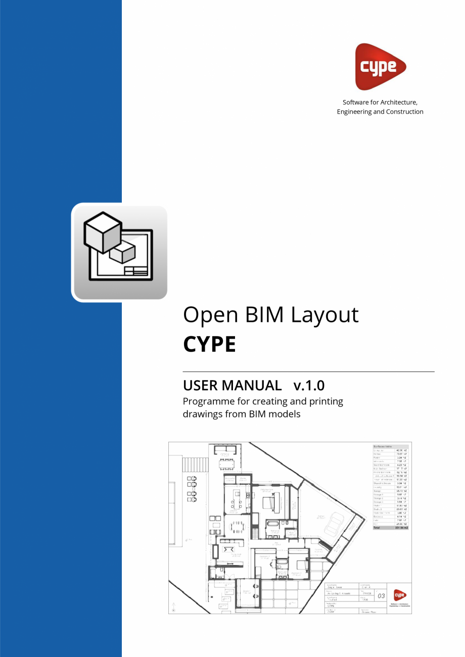 Pagina 1-Open BIM Layout - Manual de utilizare CYPE Instructiuni montaj, utilizare Engleza Software for...