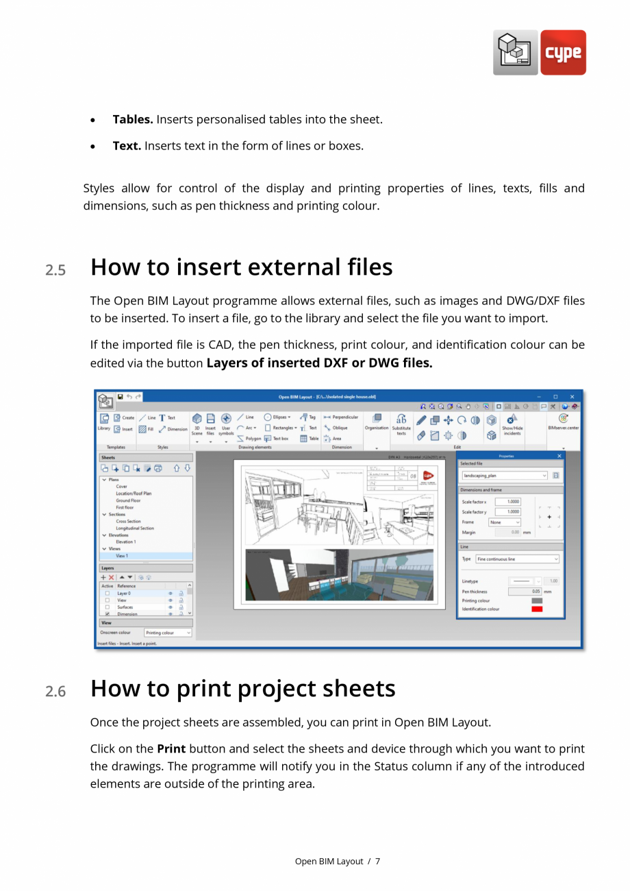 Pagina 7-Open BIM Layout - Manual de utilizare CYPE Instructiuni montaj, utilizare Engleza tes from the...