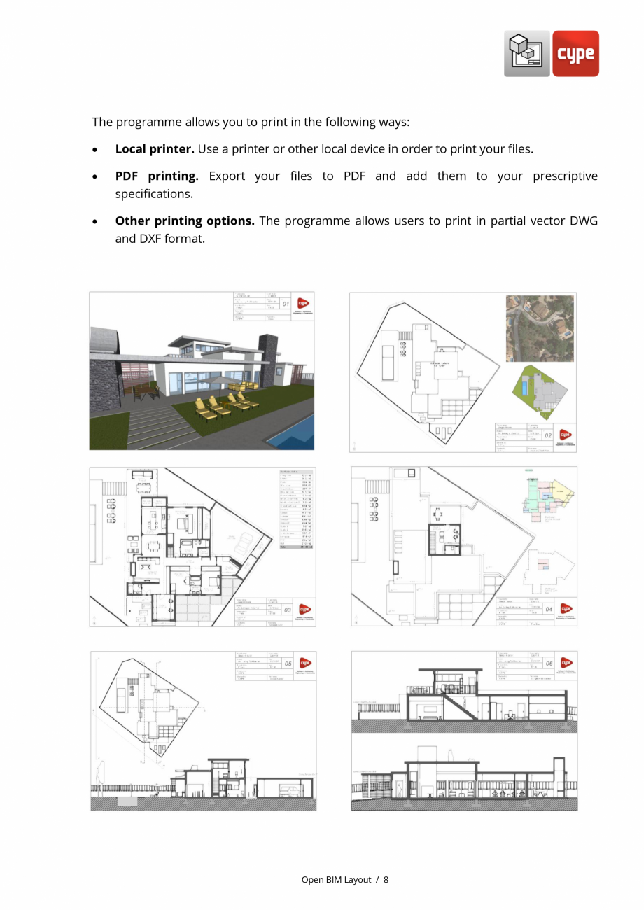 Pagina 8-Open BIM Layout - Manual de utilizare CYPE Instructiuni montaj, utilizare Engleza t the sheets and...