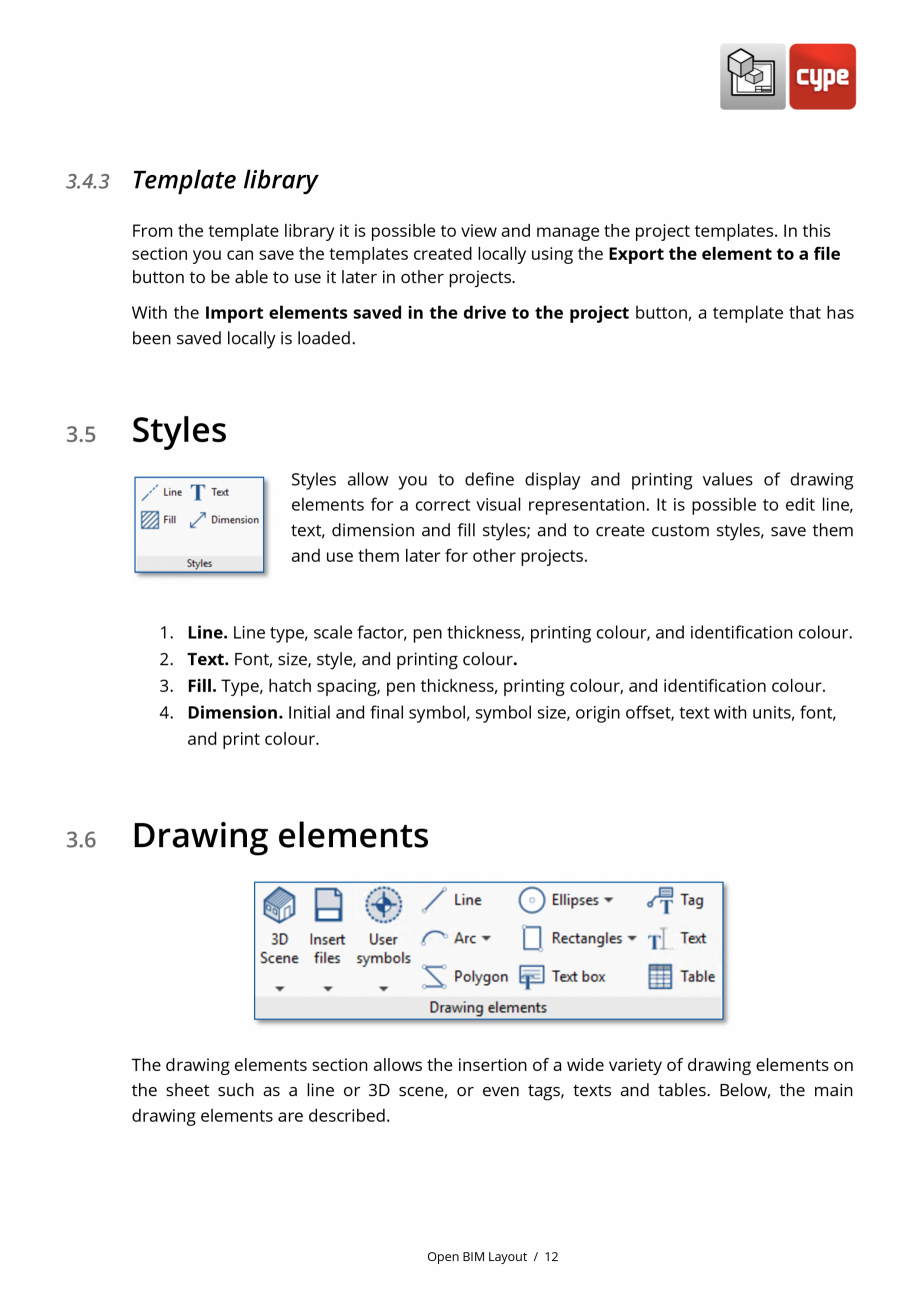 Pagina 12-Open BIM Layout - Manual de utilizare CYPE Instructiuni montaj, utilizare Engleza and projects.
...