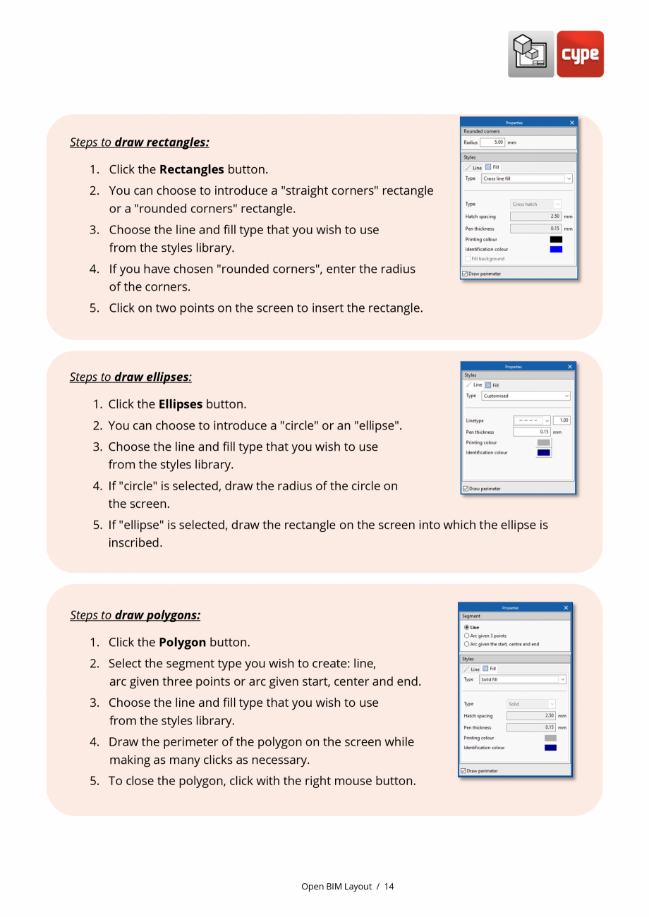 Pagina 14-Open BIM Layout - Manual de utilizare CYPE Instructiuni montaj, utilizare Engleza ng elements on
the...