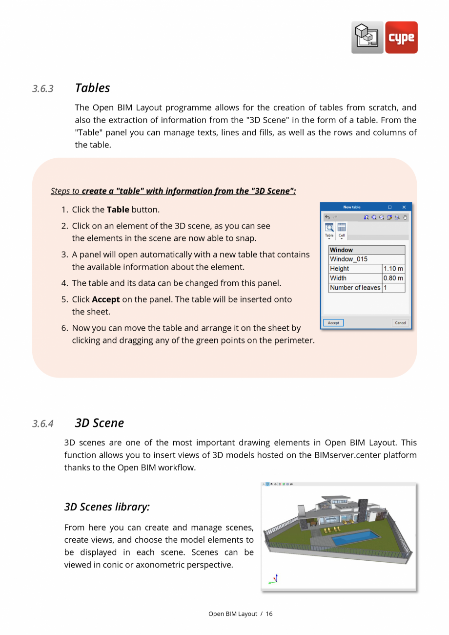 Pagina 16-Open BIM Layout - Manual de utilizare CYPE Instructiuni montaj, utilizare Engleza  to introduce a...
