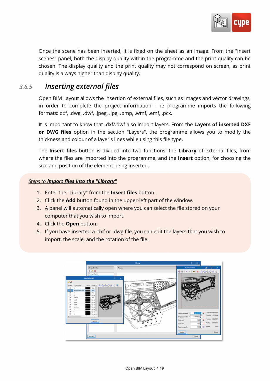 Pagina 19-Open BIM Layout - Manual de utilizare CYPE Instructiuni montaj, utilizare Engleza nes library:
From ...