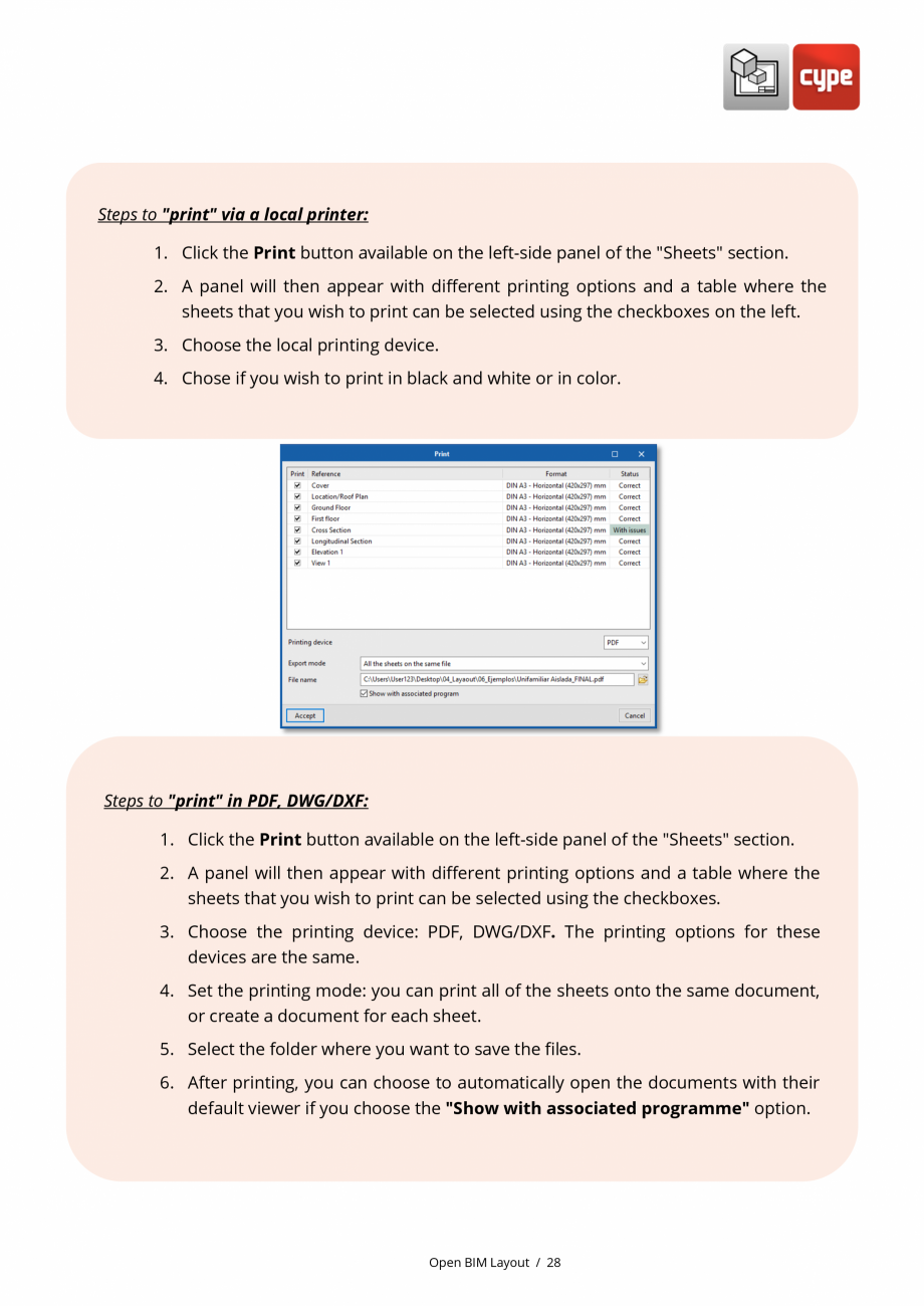 Pagina 28-Open BIM Layout - Manual de utilizare CYPE Instructiuni montaj, utilizare Engleza .

Open BIM Layout...