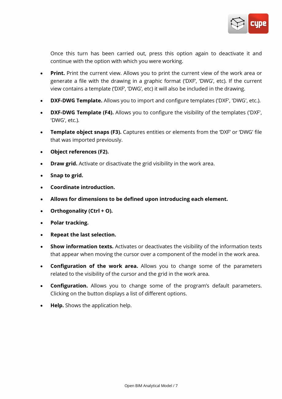 Pagina 7-Open BIM Analytical Model - Manual de utilizare CYPE Instructiuni montaj, utilizare Engleza of the...