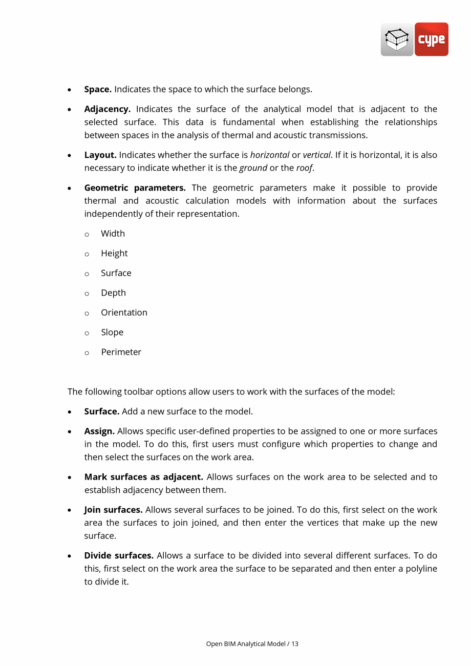 Pagina 13-Open BIM Analytical Model - Manual de utilizare CYPE Instructiuni montaj, utilizare Engleza rence....