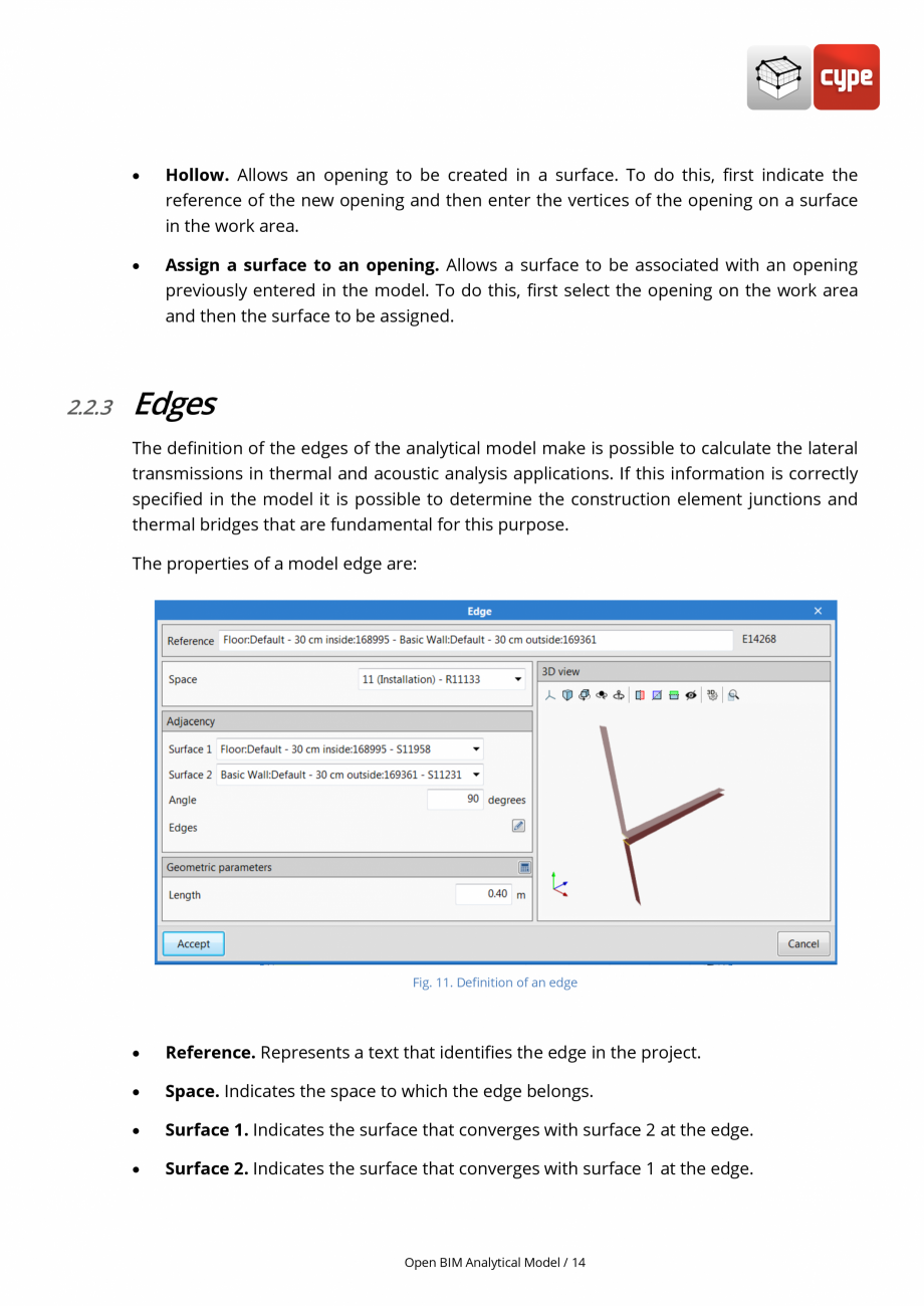 Pagina 14-Open BIM Analytical Model - Manual de utilizare CYPE Instructiuni montaj, utilizare Engleza is the...