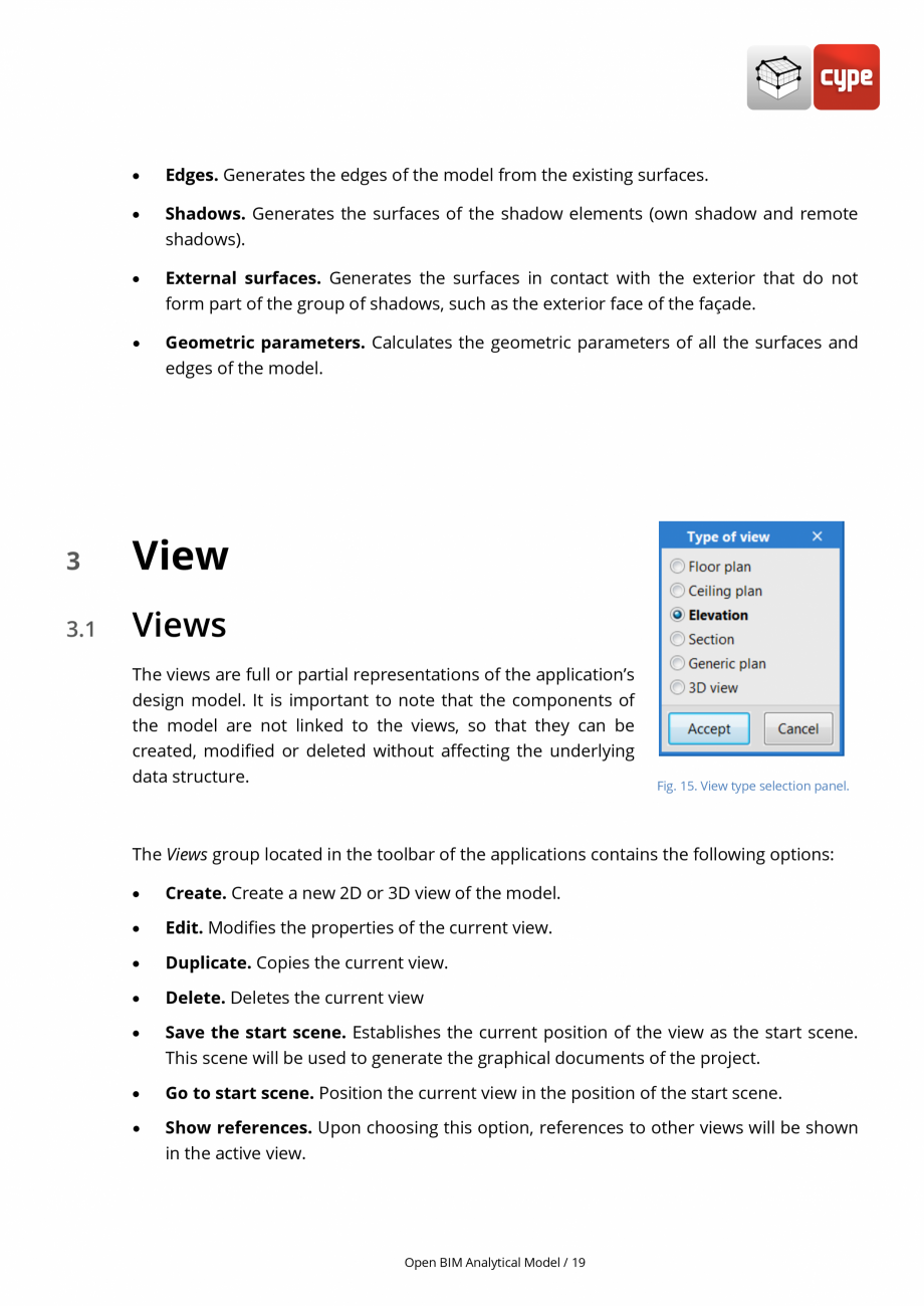 Pagina 19-Open BIM Analytical Model - Manual de utilizare CYPE Instructiuni montaj, utilizare Engleza :
•
...
