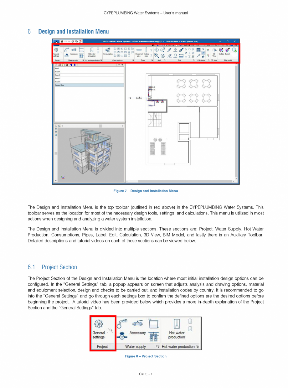 Pagina 7-CYPEPLUMBING Water Systems - Manual de utilizare CYPE Instructiuni montaj, utilizare Engleza ver...