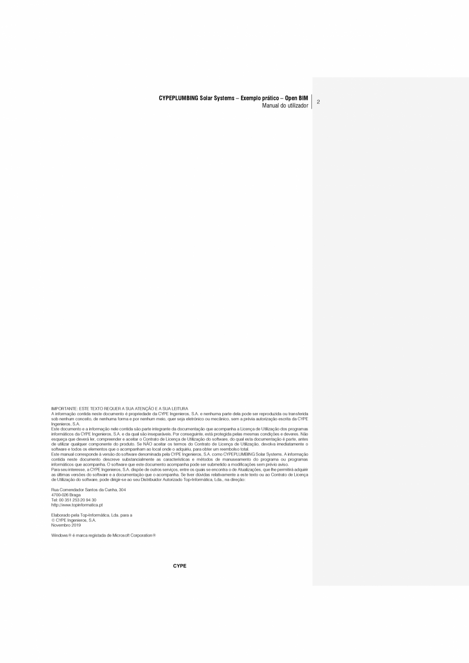 Pagina 2-CYPEPLUMBING Solar Systems - Manual de utilizare CYPE Instructiuni montaj, utilizare Engleza ilizar ...