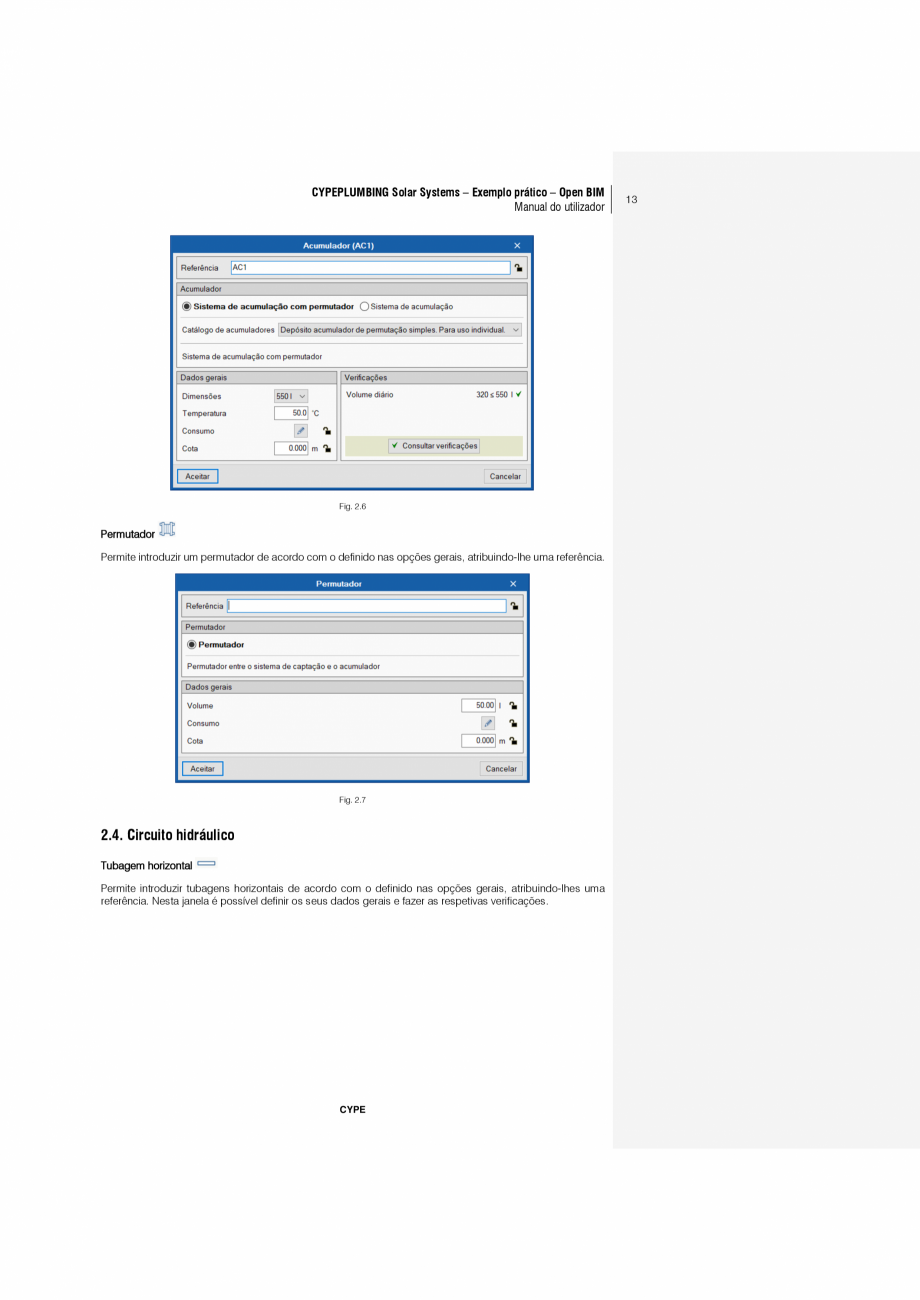 Pagina 13-CYPEPLUMBING Solar Systems - Manual de utilizare CYPE Instructiuni montaj, utilizare Engleza ao...