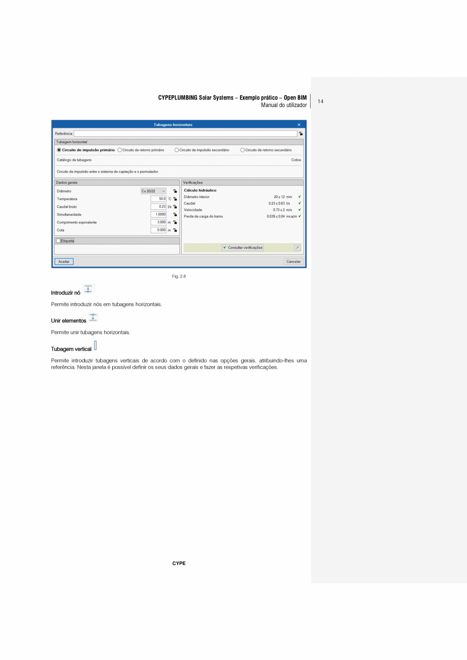 Pagina 14-CYPEPLUMBING Solar Systems - Manual de utilizare CYPE Instructiuni montaj, utilizare Engleza e ser...