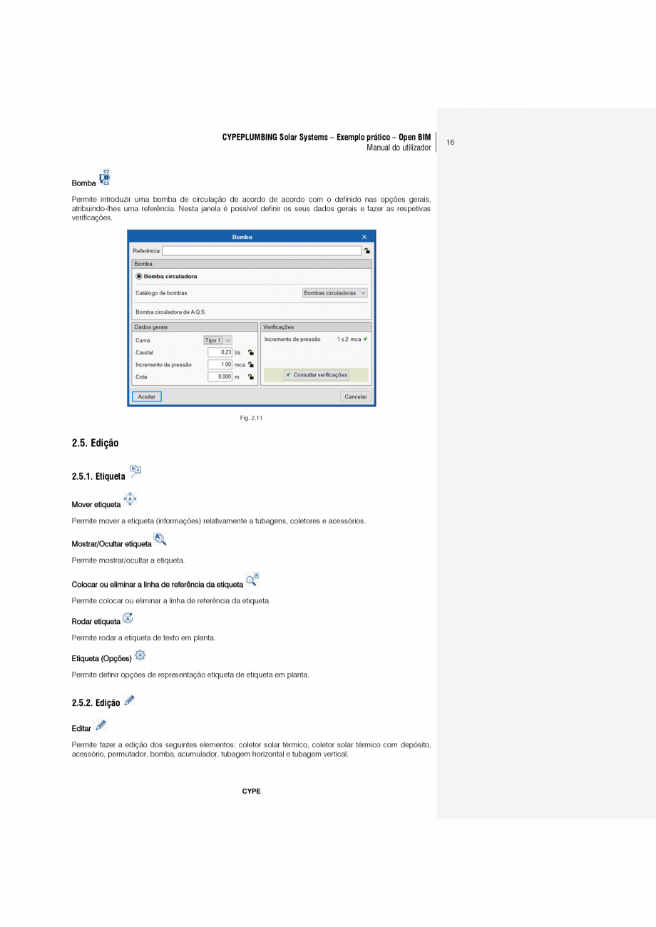 Pagina 16-CYPEPLUMBING Solar Systems - Manual de utilizare CYPE Instructiuni montaj, utilizare Engleza eses do...