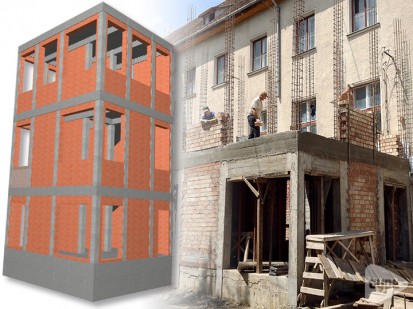 Extindere casa Scarii CYPE 3D, CYPECAD Extindere casa scarii locuinta din Sfantu Gheorghe