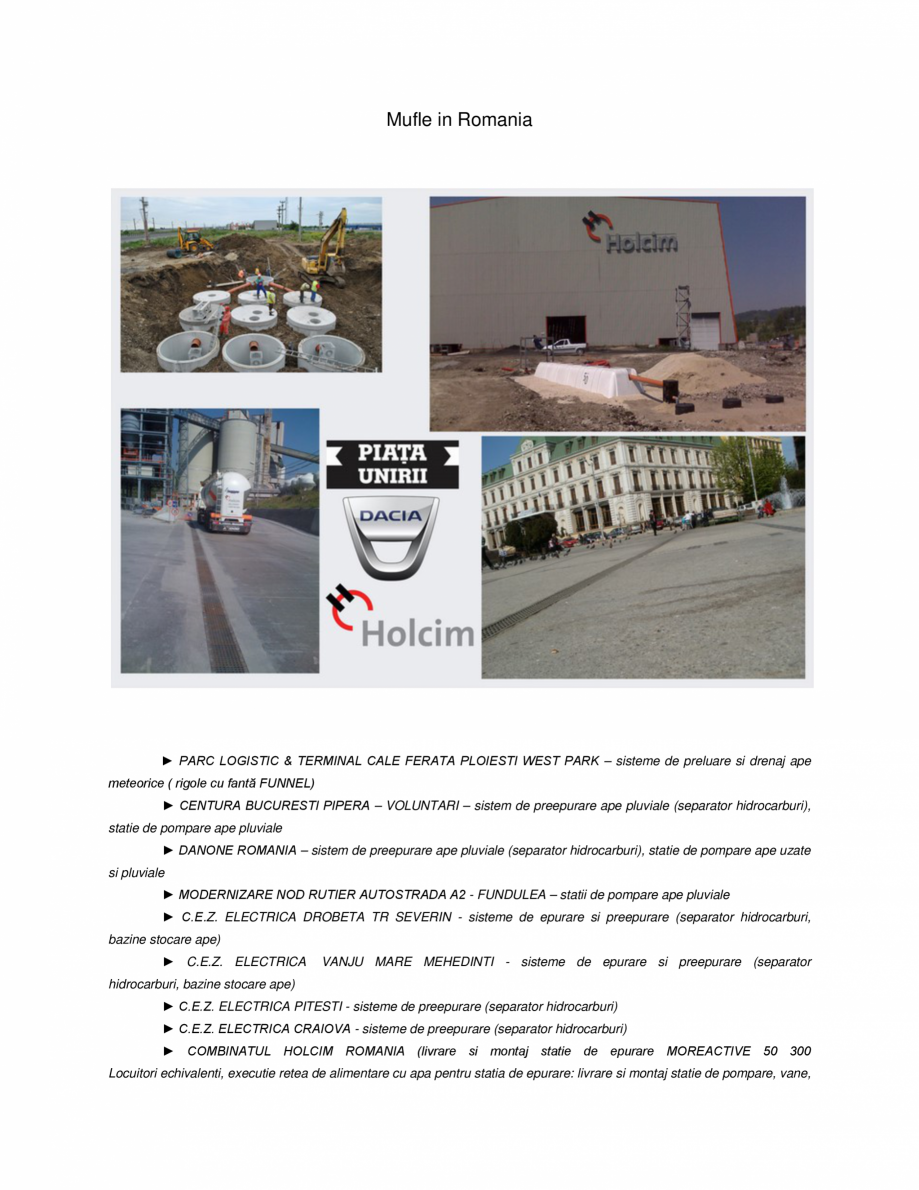 Pagina 1-Lucrari realizate  Lucrari, proiecte Romana Mufle in Romania

► PARC LOGISTIC & TERMINAL CALE...