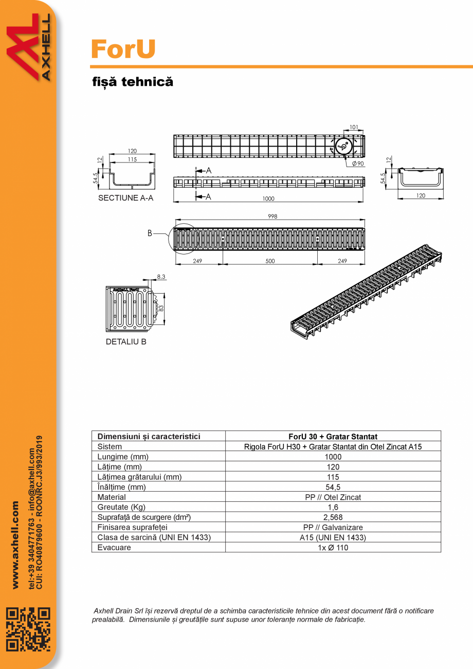 Pagina 3-Rigola din polietilena ForU H30 GIMANI&MUFLE Fisa tehnica Romana inarea rigolelor intre ele cu...