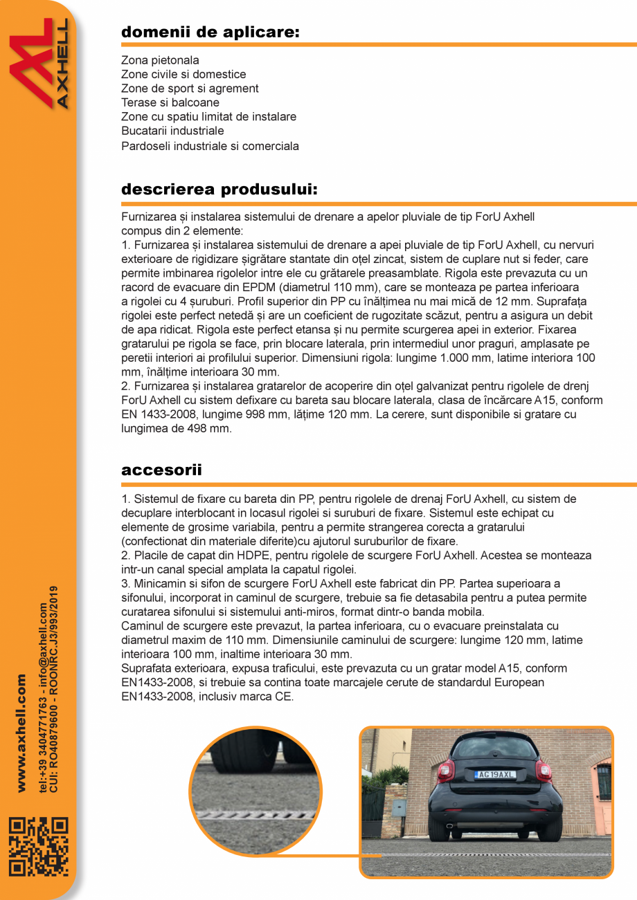 Pagina 4-Rigola din polietilena ForU H30 GIMANI&MUFLE Fisa tehnica Romana el:+39 3404771763 - info@axhell...