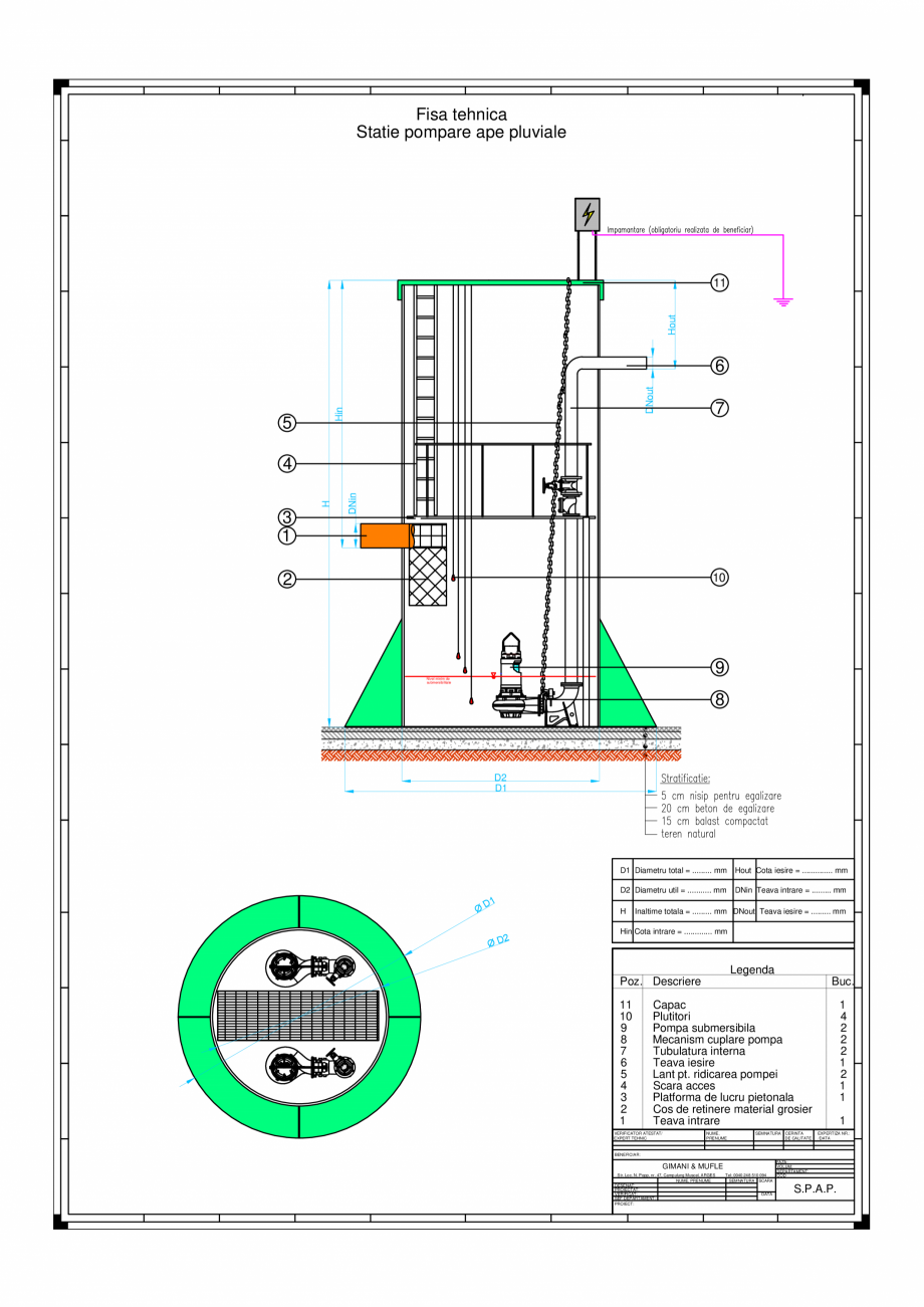 Pagina 1-CAD-PDF Statie de pompare din polietilena GIMANI&MUFLE Detaliu de produs 