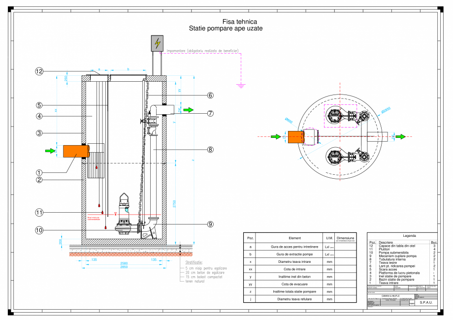 Pagina 1-CAD-PDF Statie de pompare din beton armat GIMANI&MUFLE Detaliu de produs 