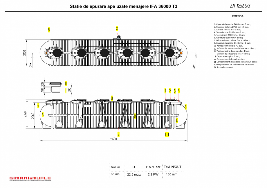 Pagina 1 - CAD-PDF Statie de epurare IFA 36000 T3 GIMANI&MUFLE Detaliu de produs IFA PC 