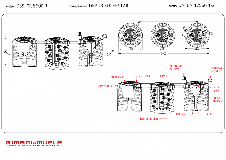 Pagina 1 - CAD-PDF Statie de epurare DSS 5600 RI GIMANI&MUFLE Detaliu de produs 