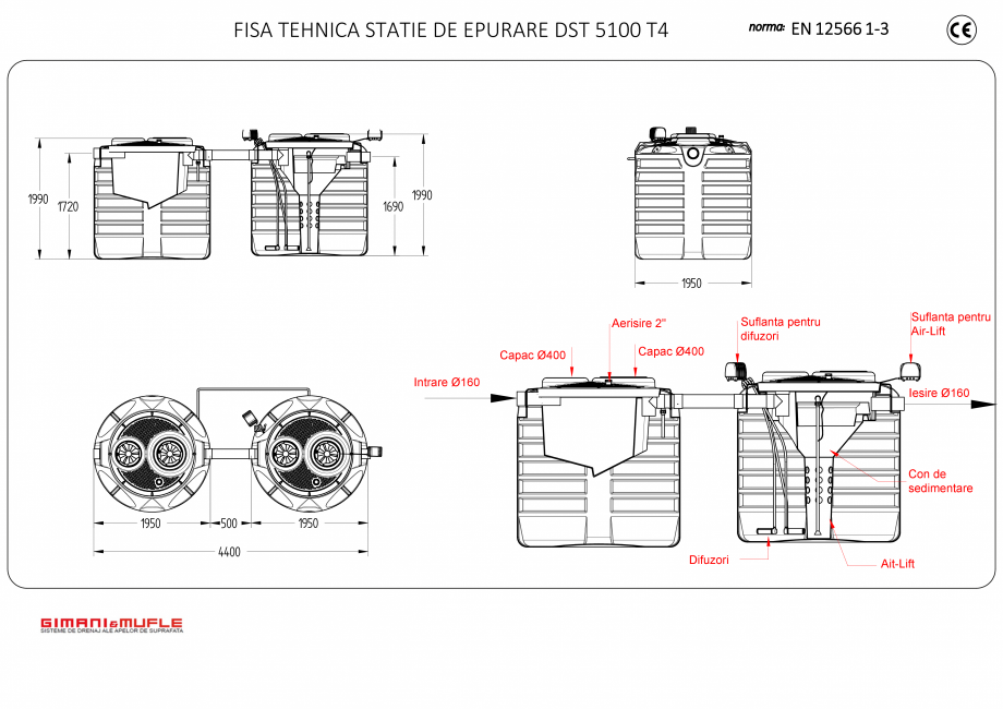 Pagina 1-CAD-PDF Statie de epurare DST 5100 T4 GIMANI&MUFLE Detaliu de produs 