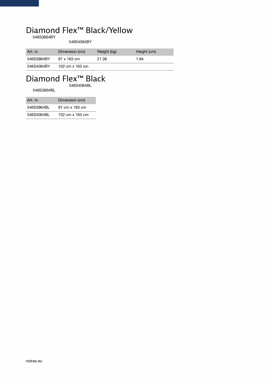 Pagina 4 - Covor ergonomic COVORASE PROFESIONALE Diamond Flex 546 Fisa tehnica Engleza 
