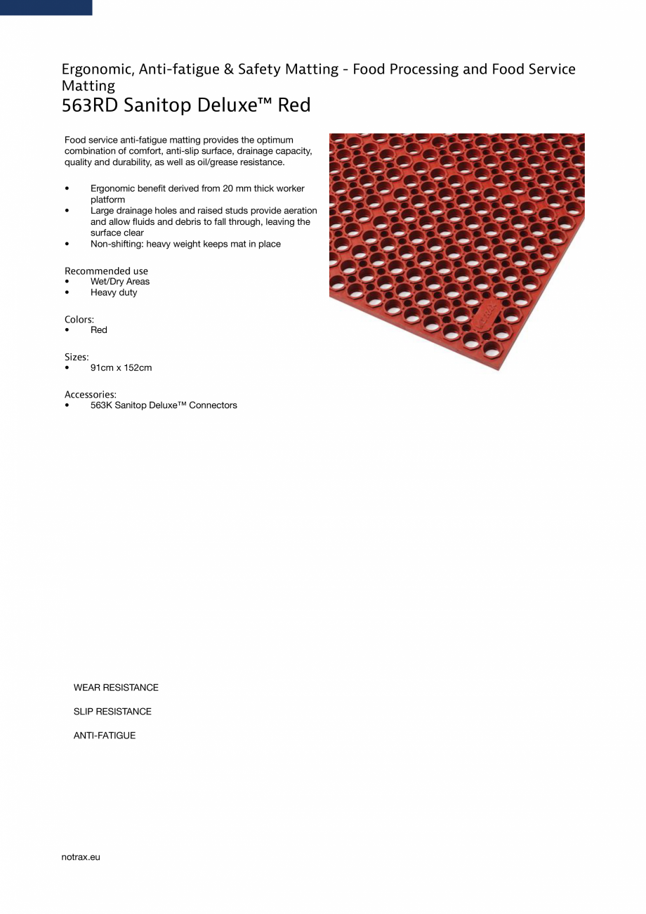 Pagina 2 - Covor ergonomic  COVORASE PROFESIONALE SANITOP DELUXE 563RD Fisa tehnica Engleza Number

...