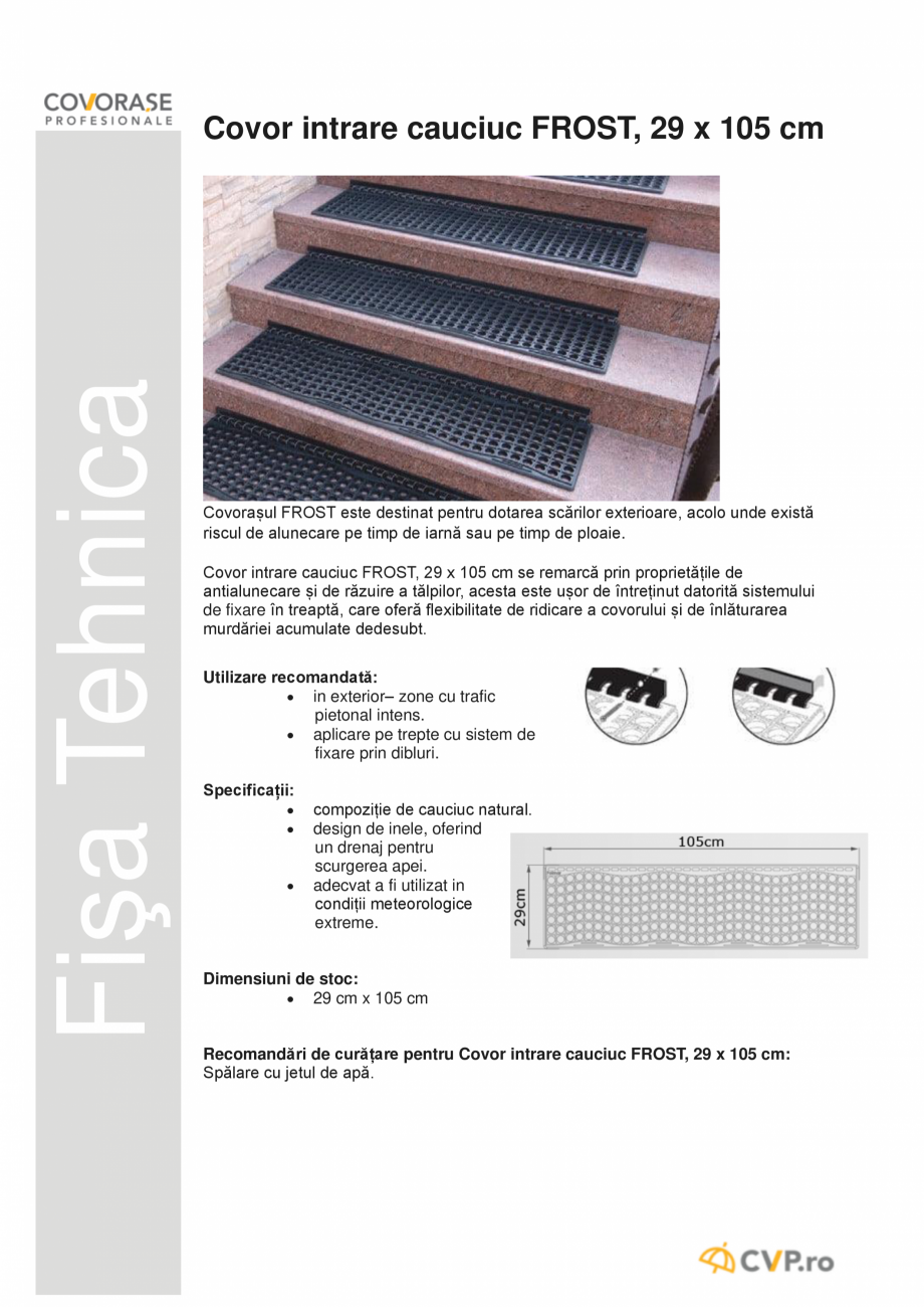 Pagina 1-Covor de intrare din cauciuc  COVORASE PROFESIONALE FROST Fisa tehnica Romana Fişa Tehnica

Covor...