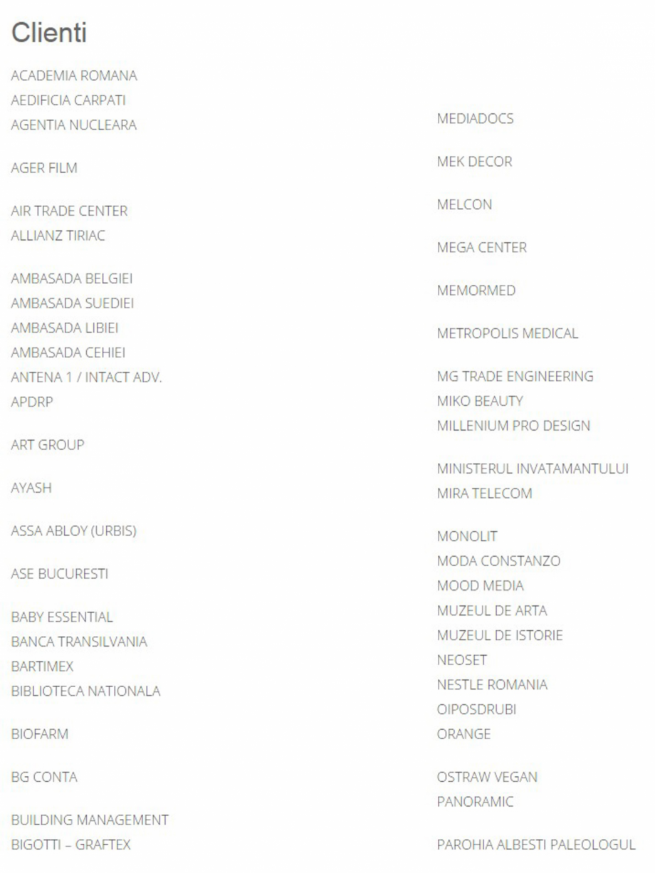 Pagina 1-Portofoliu clienti DHN  Lucrari, proiecte Romana 