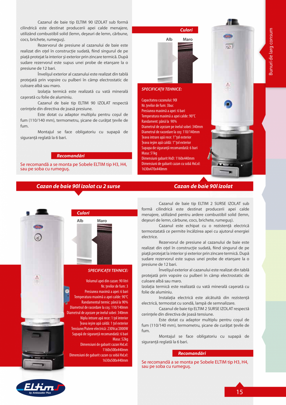 Pagina 16-Catalog Eltim general  Catalog, brosura Romana nate producerii apei calde menajere, utilizând...