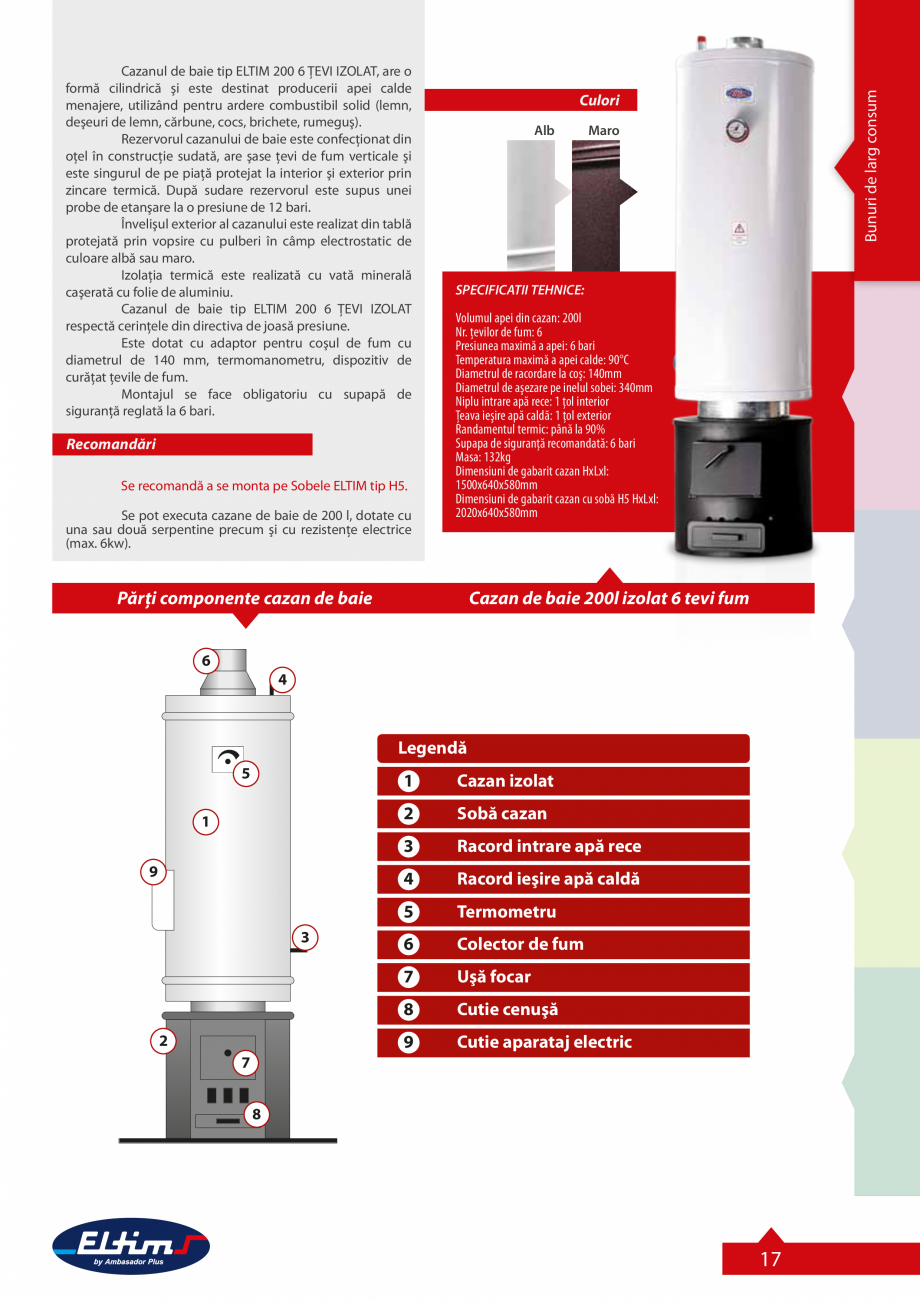 Pagina 18-Catalog Eltim general  Catalog, brosura Romana ei din cazan, datorită
construcţiei sobei şi a...