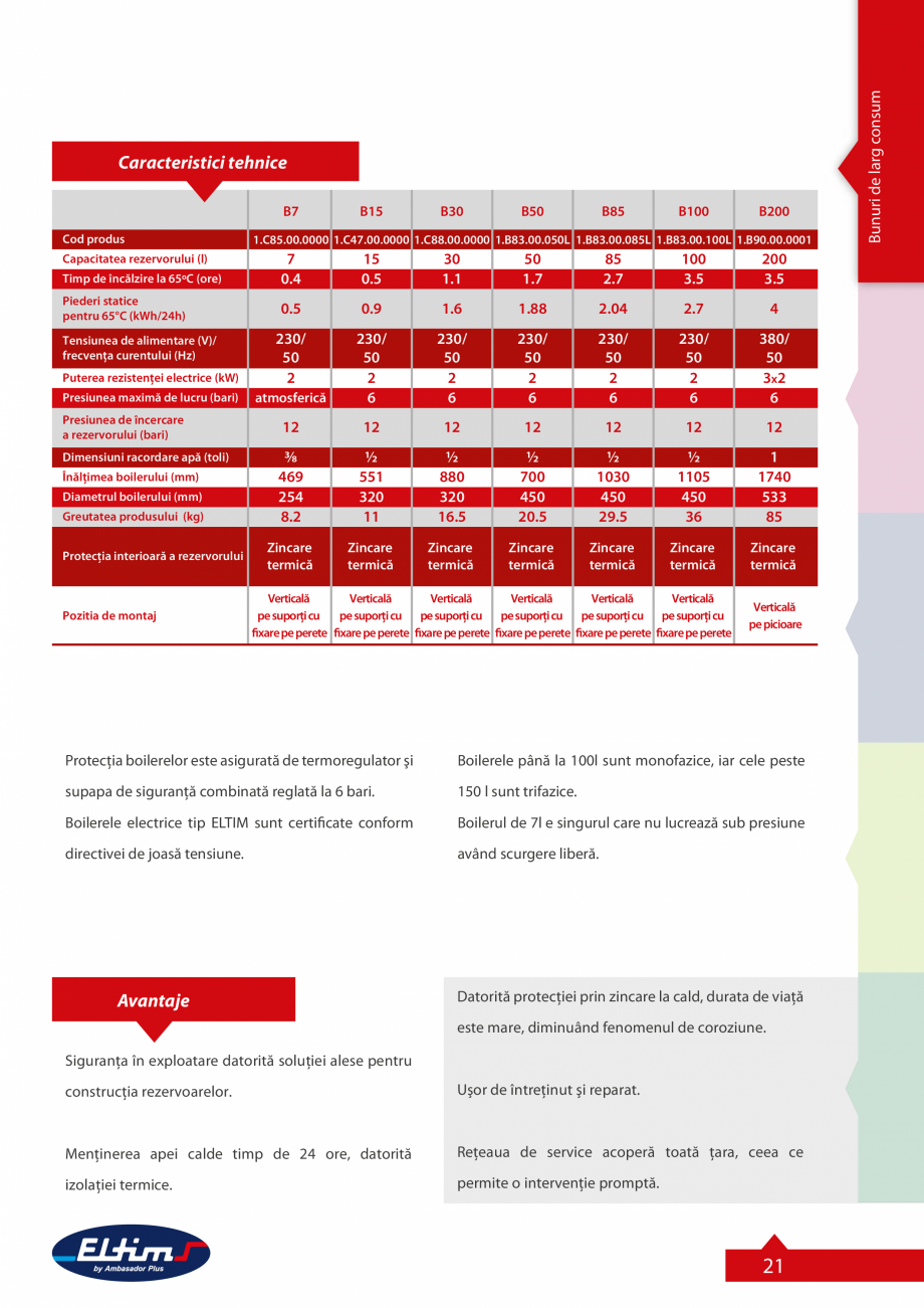 Pagina 22-Catalog Eltim general  Catalog, brosura Romana r de fum: 1buc
Presiunea maximă a apei: 6 bari...