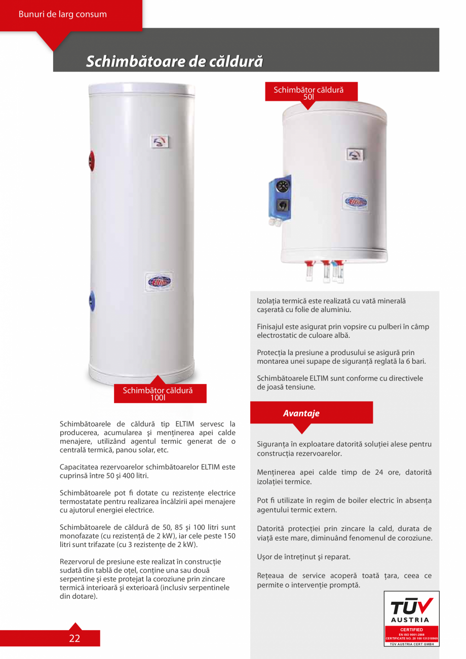 Pagina 23-Catalog Eltim general  Catalog, brosura Romana ul este supus unei
probe de etanşare la o presiune...