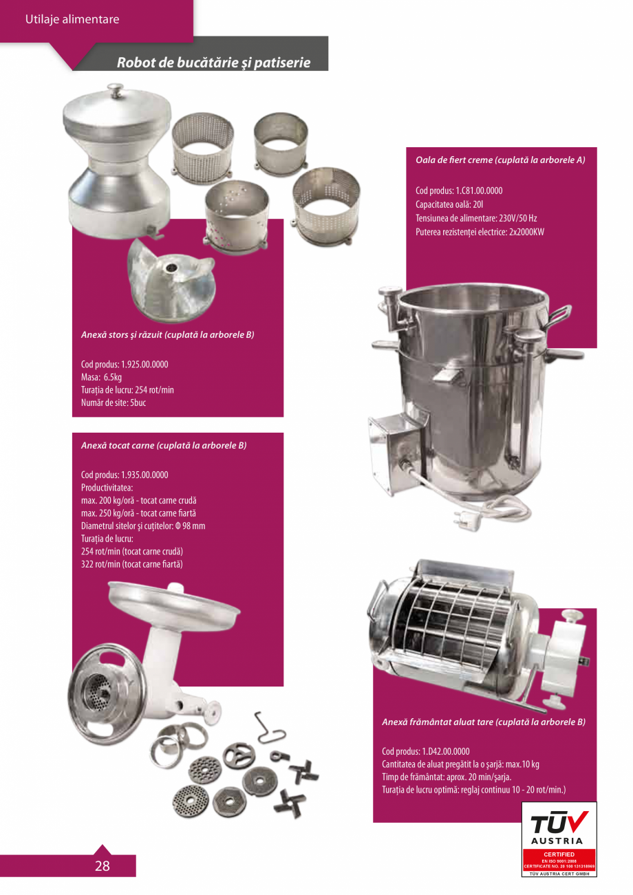 Pagina 3-Robot de bucatarie si patiserie ELTIM RBCU, RBCU-7 cu invertor Catalog, brosura Romana aţe,...