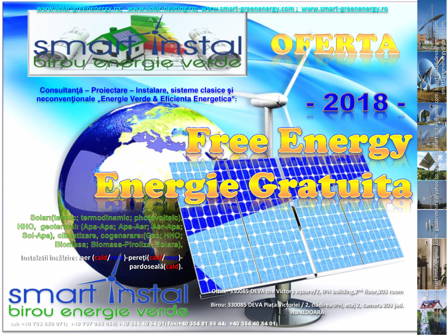 Pagina 1-Oferta Energie Gratuita  Catalog, brosura Romana Consultanţă – Proiectare – Instalare, sisteme...