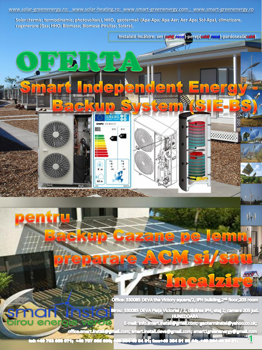 Pagina 1 - Smart Independent Energy - Backup System (SIE-BS) SMART INSTAL Catalog, brosura Romana...