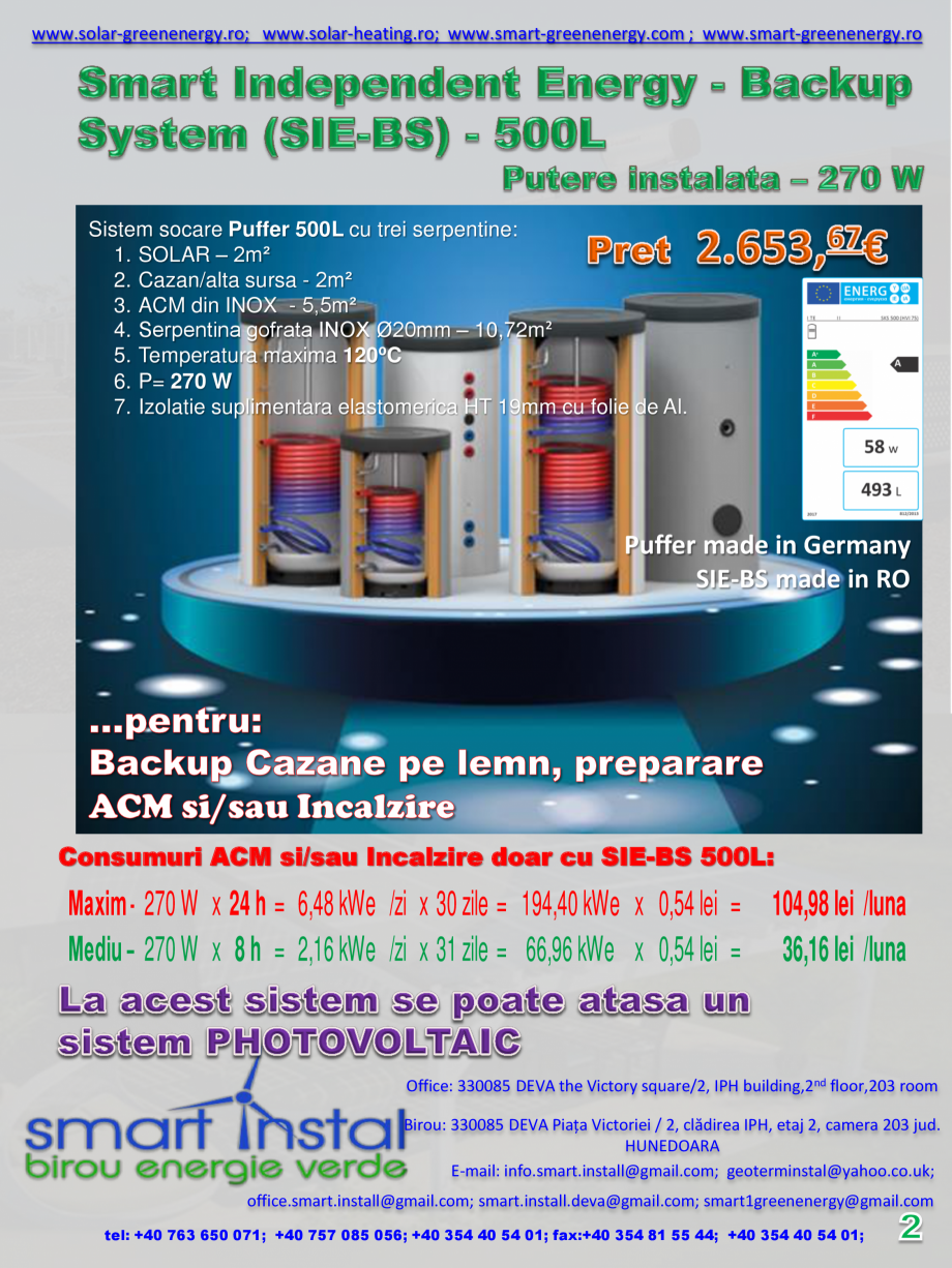 Pagina 2 - Smart Independent Energy - Backup System (SIE-BS) SMART INSTAL Catalog, brosura Romana e:...