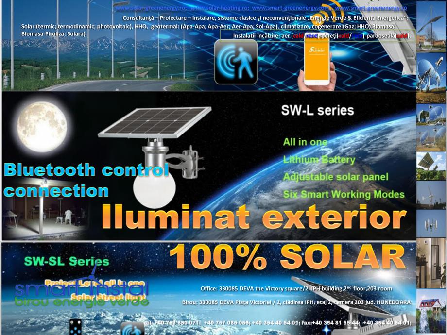Pagina 1-Iluminat exterior 100% SOLAR cu control prin conexiune Bluetooth SMART INSTAL Catalog, brosura...