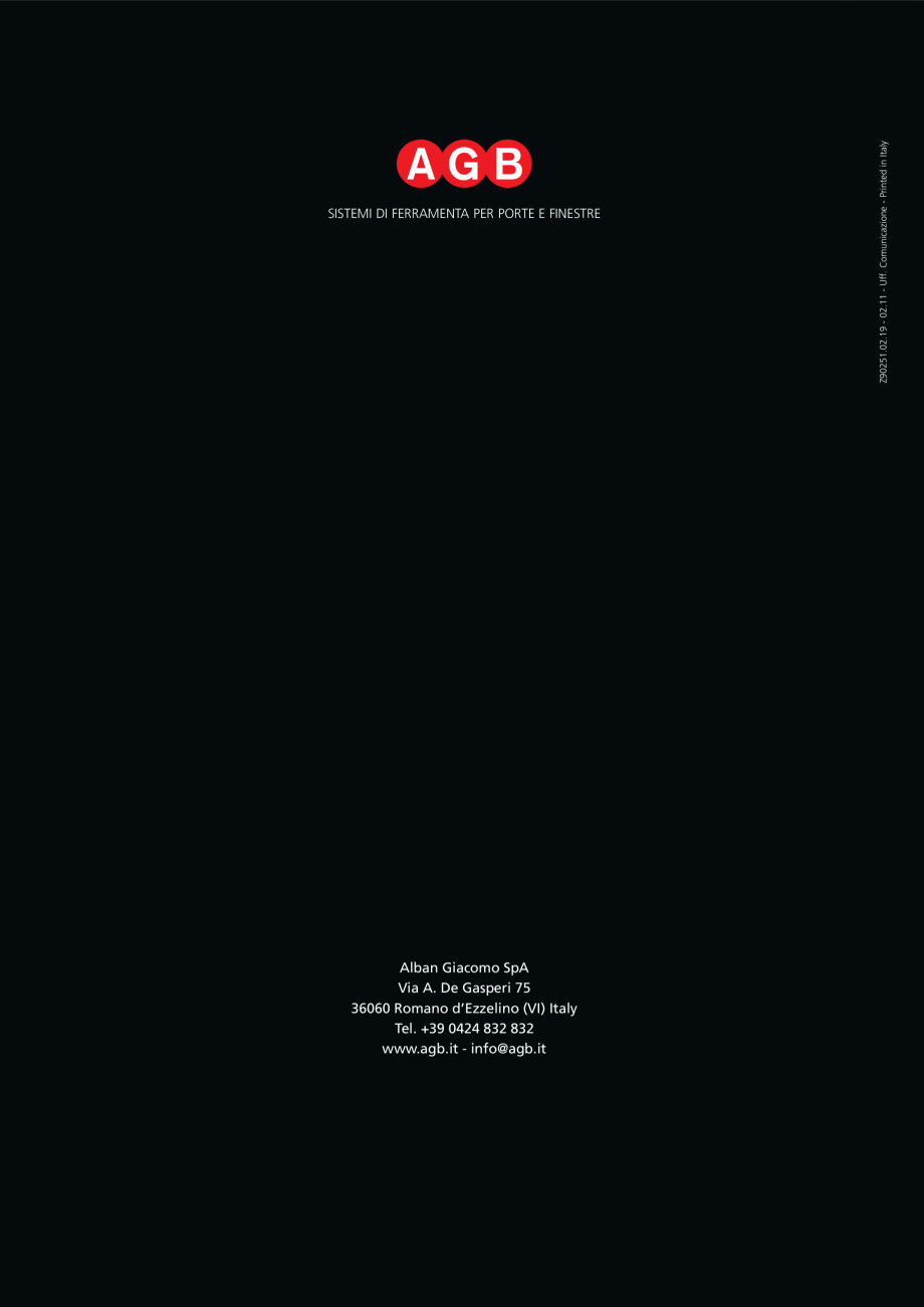 Pagina 10 - Broaste usi de intrare cu inchidere multipunct AGB Sicurtop Fisa tehnica Italiana 