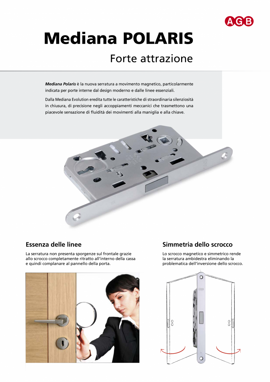 Pagina 3-Broasca usi magnetica - Pliant AGB Mediana Polaris Catalog, brosura Italiana 

Fissaggio mediante...