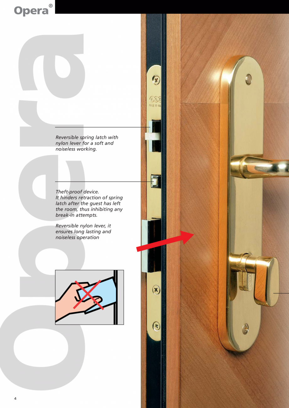 Pagina 4-Broasca antipanica pentru hoteluri AGB OPERA SL Catalog, brosura Engleza tions: unlocking of spring ...